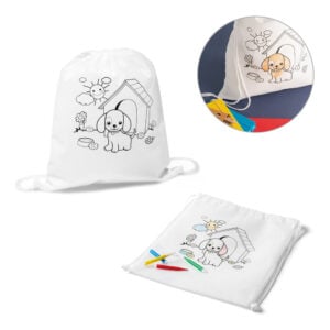 Sacola tipo mochila para colorir em non-woven (80 g/m²) - Enova Brindes Personalizados