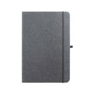 Caderno A5 com capa dura em couro reciclado - Brinde Corporativo Personalizado | Enova