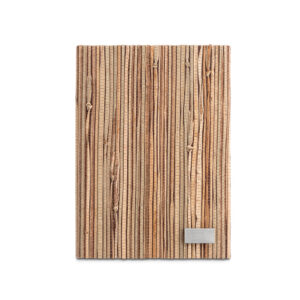 Caderno A5 em palha natural com folhas pautadas recicladas - Brinde Corporativo Personalizado | Enova