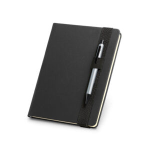 Caderno A5 em c.sintético com folhas lisas - Brinde Corporativo Personalizado | Enova