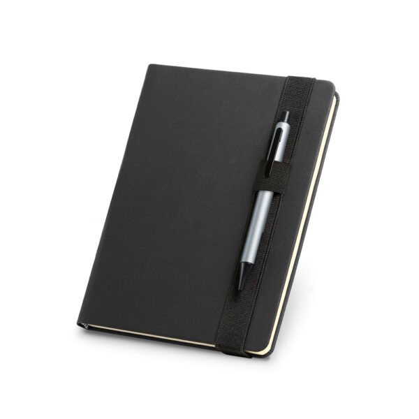 Caderno A5 em c.sintético com folhas lisas - Brinde Corporativo Personalizado | Enova