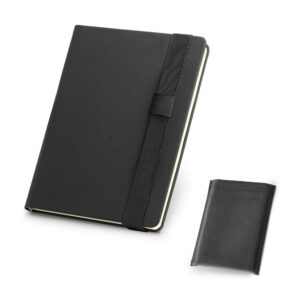 Caderno A5 em c.sintético com folhas lisas - Enova Brindes Personalizados