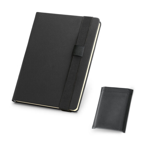 Caderno A5 em c.sintético com folhas lisas - Enova Brindes Personalizados