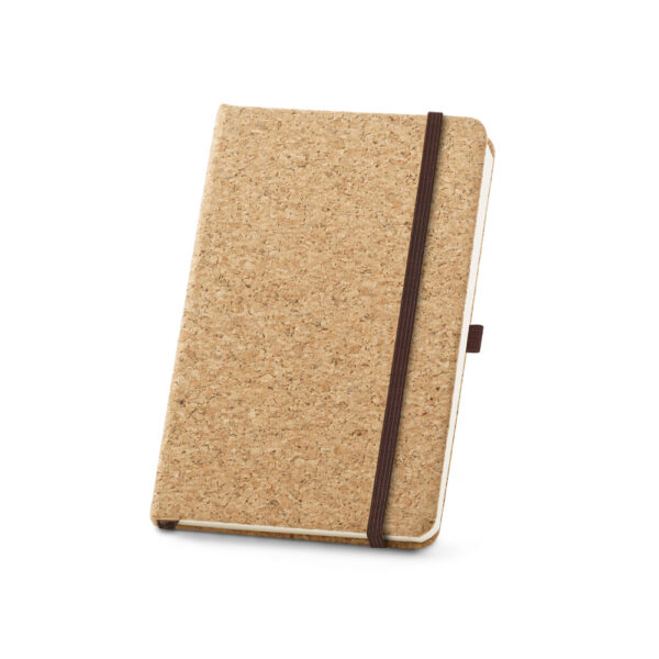 Caderno A5 de capa dura em cortiça com folhas lisas - Brinde Corporativo Personalizado | Enova