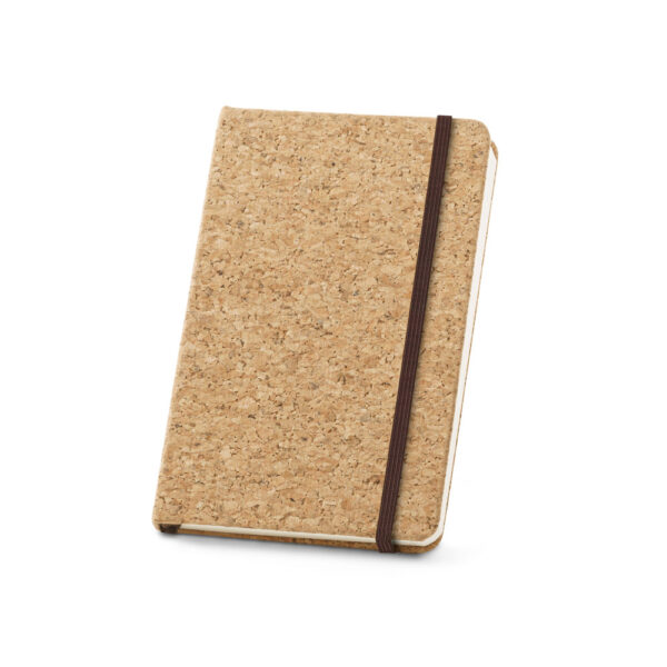 Caderno A6 de capa dura em cortiça com folhas lisas - Enova Brindes Personalizados