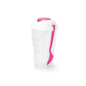 Copo para salada em PP com garfo e molheira 850 mL - Brinde Corporativo Personalizado | Enova