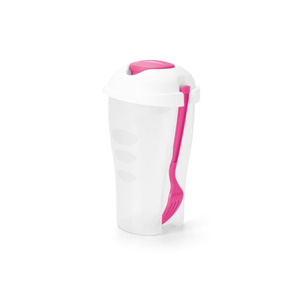 Copo para salada em PP com garfo e molheira 850 mL - Brinde Corporativo Personalizado | Enova