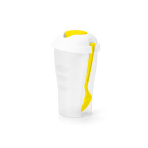 Copo para salada em PP com garfo e molheira 850 mL - Brinde Corporativo Personalizado | Enova