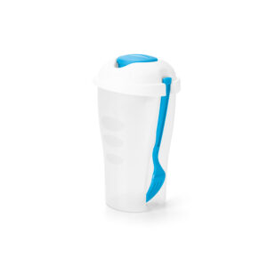 Copo para salada em PP com garfo e molheira 850 mL - Brinde Corporativo Personalizado | Enova