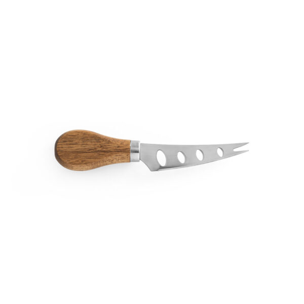 Tábua de queijos em madeira de acácia com 2 utensílios em madeira de acácia e aço inox - Brinde Corporativo Personalizado | Enova