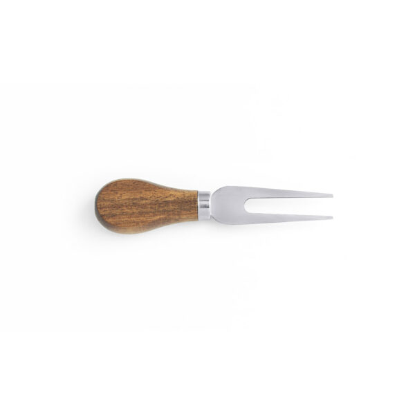 Tábua de queijos em madeira de acácia com 2 utensílios em madeira de acácia e aço inox - Brinde Corporativo Personalizado | Enova