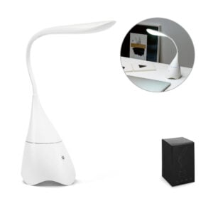 Luminária de mesa com caixa de som em ABS - Enova Brindes Personalizados