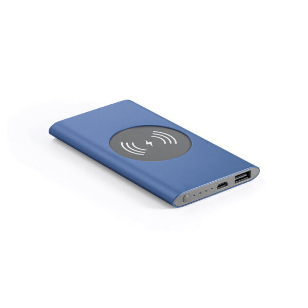 Bateria portátil com carregador wireless em alumínio 100% reciclado 4'000 mAh - Brinde Corporativo Personalizado | Enova