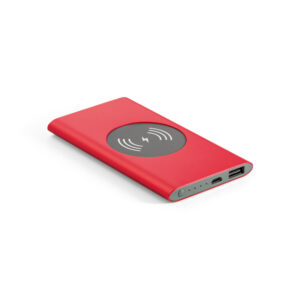 Bateria portátil com carregador wireless em alumínio 100% reciclado 4'000 mAh - Brinde Corporativo Personalizado | Enova
