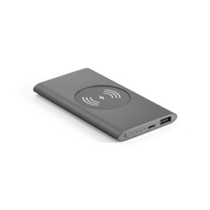 Bateria portátil com carregador wireless em alumínio 100% reciclado 4'000 mAh - Brinde Corporativo Personalizado | Enova