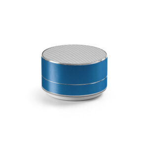 Caixa de som em alumínio com microfone em alumínio 100% reciclado - Brinde Corporativo Personalizado | Enova