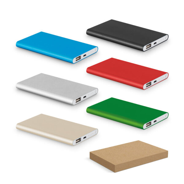 Bateria portátil slim em alumínio 4’000 mAh - Enova Brindes Personalizados