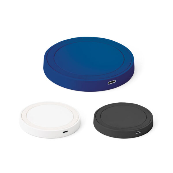 Carregador wireless rápido em ABS e silicone - Enova Brindes Personalizados