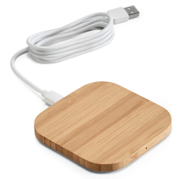 Carregador wireless em bambu 15W - Brinde Corporativo Personalizado | Enova