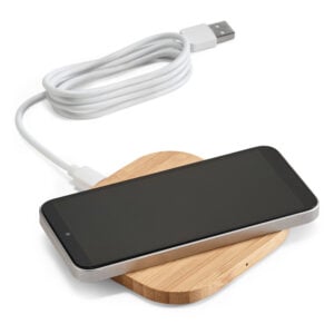 Carregador wireless em bambu 15W - Brinde Corporativo Personalizado | Enova