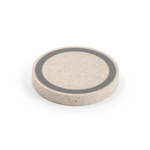 Carregador wireless em ABS e fibra de palha de trigo - Brinde Corporativo Personalizado | Enova