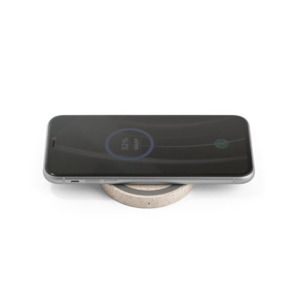Carregador wireless em ABS e fibra de palha de trigo - Brinde Corporativo Personalizado | Enova