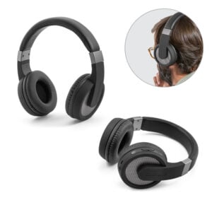 Fones de ouvido wireless em ABS E PU com microfone - Enova Brindes Personalizados