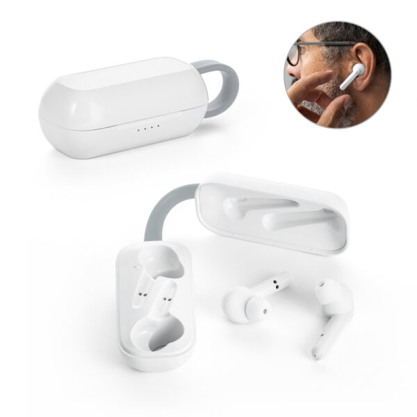 Fones de ouvido wireless em ABS - Enova Brindes Personalizados