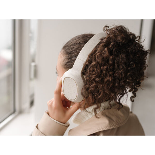 Fones de ouvido wireless dobráveis em fibra de palha de trigo e ABS - Brinde Corporativo Personalizado | Enova