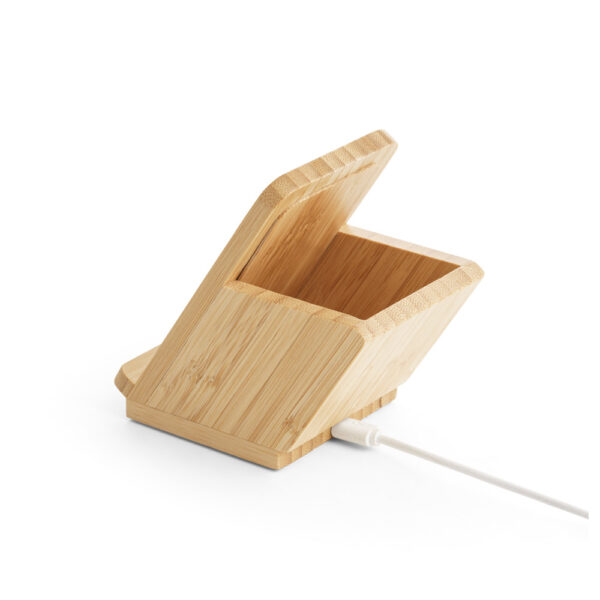 Carregador wireless em bambu 10W - Brinde Corporativo Personalizado | Enova