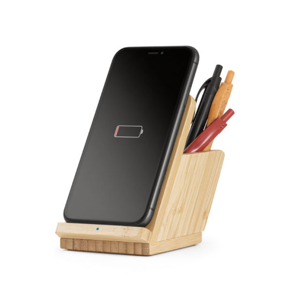 Carregador wireless em bambu 10W - Brinde Corporativo Personalizado | Enova