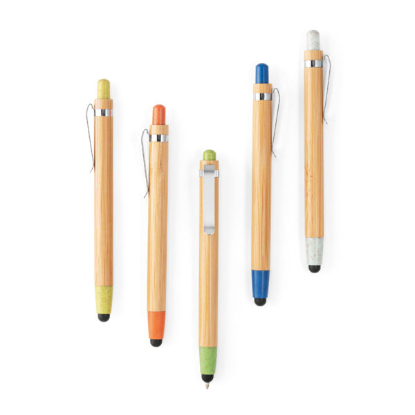 Esferográfica em bambu com ponteira touch - Brinde Corporativo Personalizado | Enova