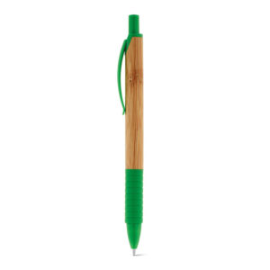 Esferográfica em bambu com antideslizante - Brinde Corporativo Personalizado | Enova