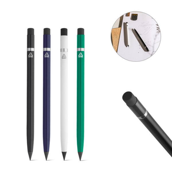 Caneta sem tinta em alumínio 100% reciclado - Enova Brindes Personalizados