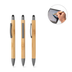 Esferográfica em bambu com acabamento em mate - Enova Brindes Personalizados
