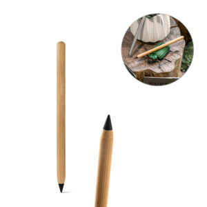 Caneta sem tinta com ponta de liga metálica em bambu - Enova Brindes Personalizados