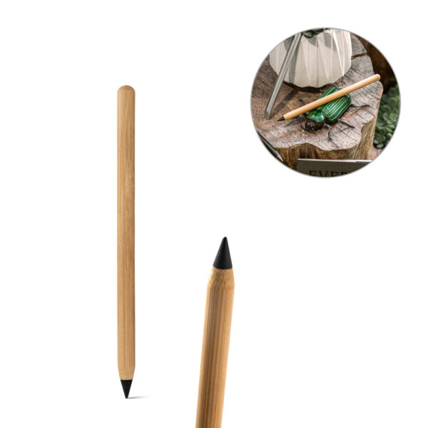 Caneta sem tinta com ponta de liga metálica em bambu - Enova Brindes Personalizados