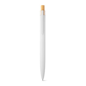 Esferográfica com corpo em alumínio 100% reciclado com ponteira em bambu - Brinde Corporativo Personalizado | Enova
