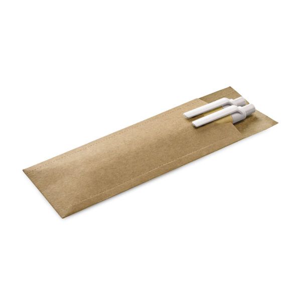 Conjunto de esferográfica e lapiseira em papel kraft - Brinde Corporativo Personalizado | Enova