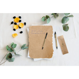 Conjunto de esferográfica e lapiseira em papel kraft - Brinde Corporativo Personalizado | Enova
