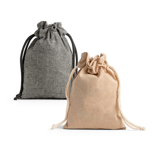 Sacola em 70% algodão reciclado e 30% poliéster reciclado (140 g/m²) sem tingimento - Enova Brindes Personalizados