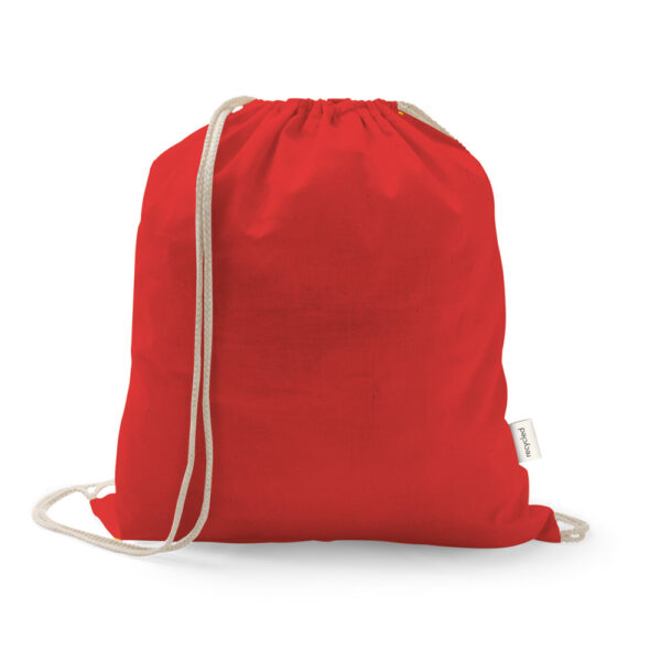Sacola tipo mochila em 70% algodão reciclado e 30% poliéster reciclado (140 g/m²) - Brinde Corporativo Personalizado | Enova