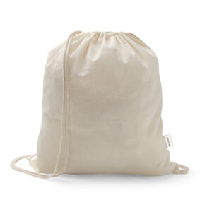 Sacola tipo mochila em 70% algodão reciclado e 30% poliéster reciclado (140 g/m²) - Brinde Corporativo Personalizado | Enova