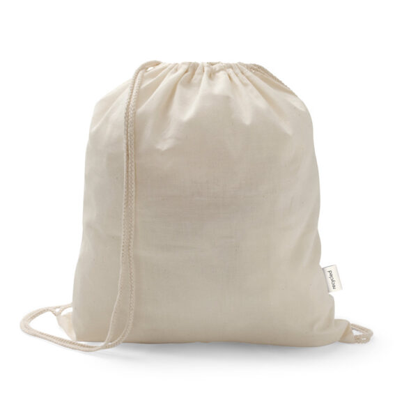 Sacola tipo mochila em 70% algodão reciclado e 30% poliéster reciclado (140 g/m²) - Brinde Corporativo Personalizado | Enova