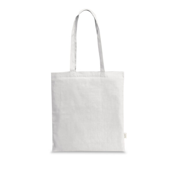 Sacola em 70% algodão reciclado e 30% poliéster reciclado (180 g/m²) sem tingimento - Brinde Corporativo Personalizado | Enova