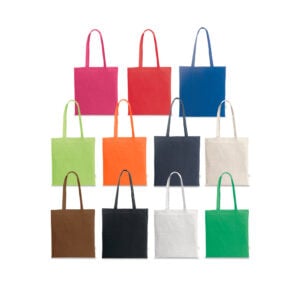 Sacola em 70% algodão reciclado e 30% poliéster reciclado (180 g/m²) sem tingimento - Enova Brindes Personalizados