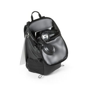 Mochila Hiking com revestimento à prova de água em 600D poliéster reciclado e 210D poliéster reciclado 14" - Brinde Corporativo Personalizado | Enova