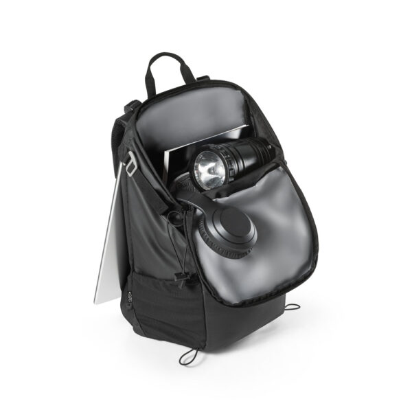 Mochila Hiking com revestimento à prova de água em 600D poliéster reciclado e 210D poliéster reciclado 14" - Brinde Corporativo Personalizado | Enova