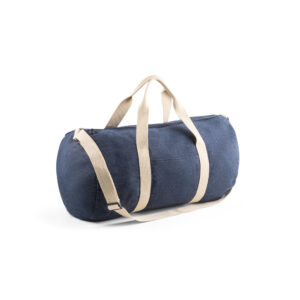 Sacola esportiva ou viagem em denim reciclado (300 g/m²) - Brinde Corporativo Personalizado | Enova