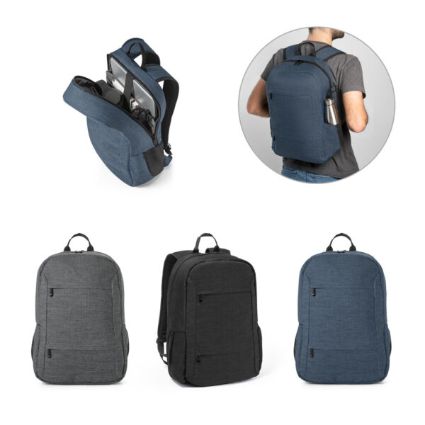 Mochila para notebook portátil em 300D poliéster reciclado (100% rPET) 15’6″ - Enova Brindes Personalizados